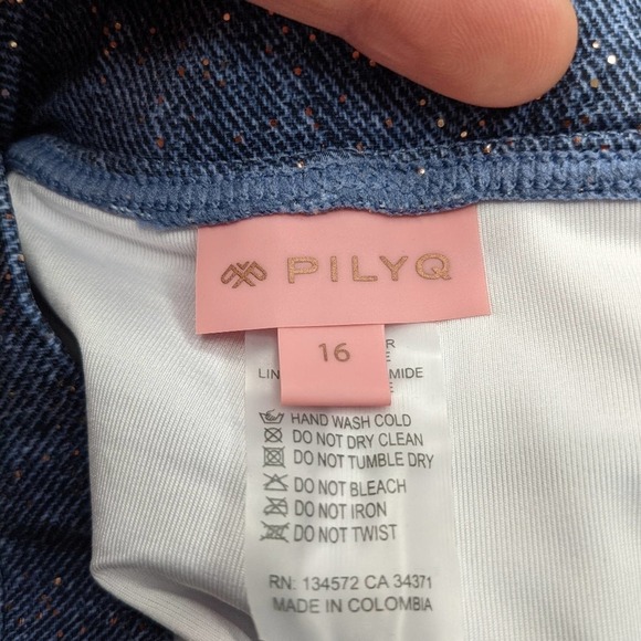 PilyQ Sparkle Denim Pom Pom Ruffle Bikini 16 - Picture 5 of 5